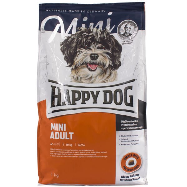 رایاپت فروشگاه آنلاین لوازم و غذای حیوانات-غذای خشک سگ هپی داگ مدل کوچک Mini Adult وزن 1 کیلو