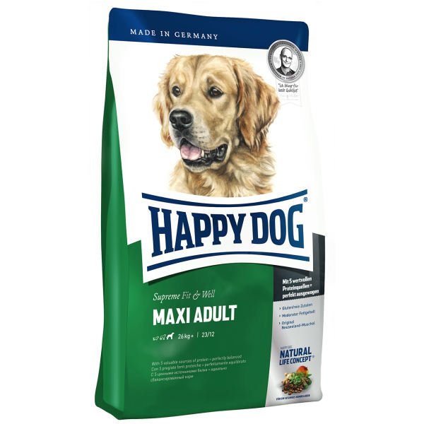 رایاپت فروشگاه آنلاین لوازم و غذای حیوانات-غذای خشک هپی داگ سگ بالغ مدل maxi adult نژاد بزرگ 15 کیلویی