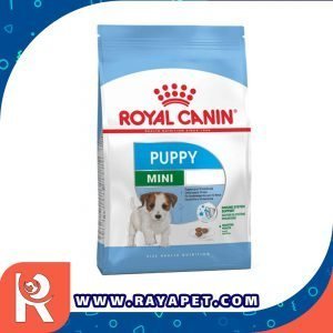 رایاپت فروشگاه آنلاین لوازم و غذای حیوانات خانگی-غذای خشک سگ رویال کنین مدل PUPPY MINI وزن 2 کیلوگرم به همراه پوچ