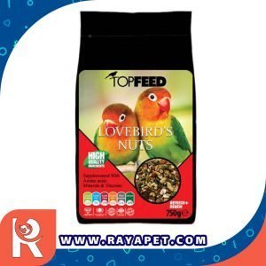 رایاپت فروشگاه آنلاین لوازم و غذای حیوانات خانگی-غذای خشک طوطی برزیلی تاپ فید مدل Love Bird Nuts وزن 750 گرم