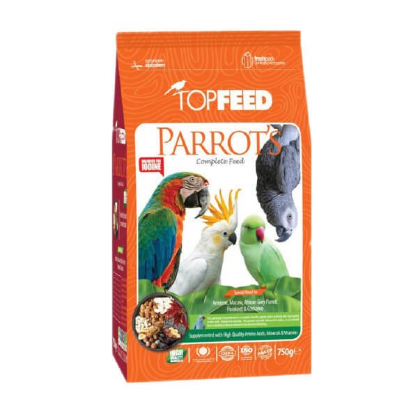 رایاپت فروشگاه آنلاین لوازم و غذای حیوانات خانگی-غذای خشک طوطی سانان تاپ فید مدل Parrot Complete Feed وزن 750 گرم