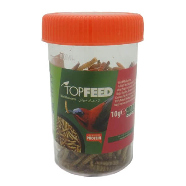 رایاپت فروشگاه آنلاین لوازم و غذای حیوانات خانگی-غذای پرنده تاپ فید مدل Meal Worm وزن 10 گرم