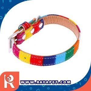 رایاپت فروشگاه آنلاین لوازم و غذای حیوانات خانگی-قلاده سگ سری Canvas Collars مدل Colorful Rainbow-S