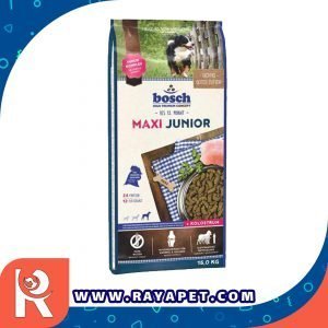رایاپت فروشگاه آنلاین لوازم و غذای حیوانات خانگی-غذای خشک سگ بوش مدل Maxi Junior وزن 15 کیلوگرم