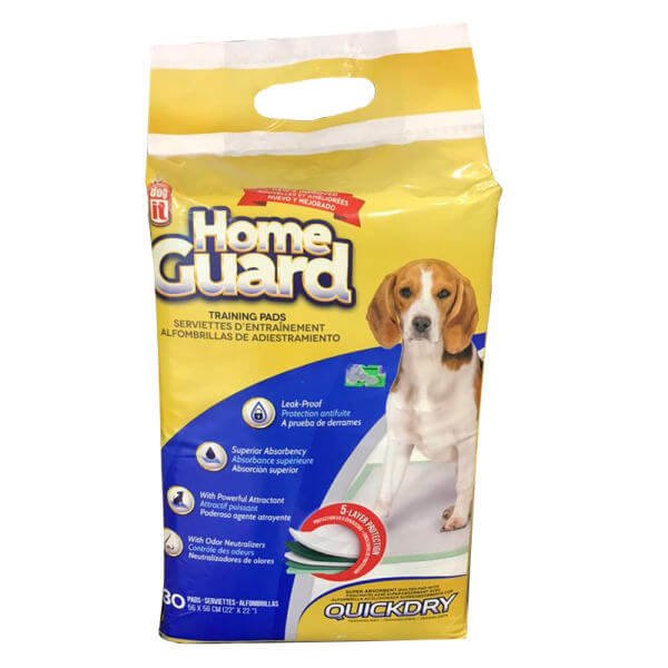 رایاپت فروشگاه آنلاین لوازم و غذای حیوانات خانگی-پد بهداشتی سگ هوم گارد مدل کوئیک بسته 30 عددی