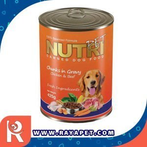 رایاپت فروشگاه آنلاین لوازم و غذای حیوانات خانگی-کنسرو آماده نوتری پت مخصوص سگ وزن 425 گرم