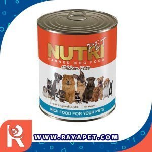 رایاپت فروشگاه آنلاین لوازم و غذای حیوانات خانگی-کنسرو سگ مدل گوشت و مرغ و سبزی نوتری پت مقدار 425 گرم