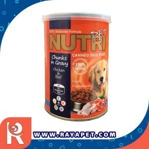 رایاپت فروشگاه آنلاین لوازم و غذای حیوانات خانگی-کنسرو غذای سگ نوتری پت مدل Chicken&Beef وزن 425 گرم