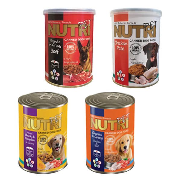 رایاپت فروشگاه آنلاین لوازم و غذای حیوانات خانگی-کنسرو غذای سگ نوتری پت مدل Pack 1 وزن 425 گرم مجموعه 4 عددی