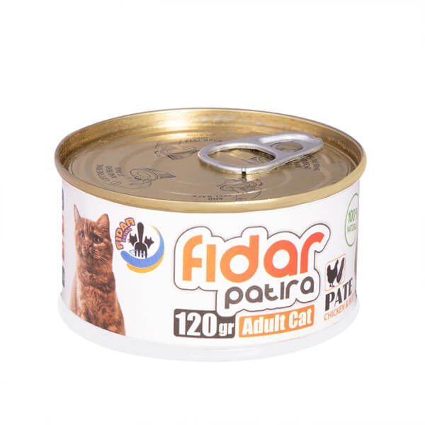 رایاپت فروشگاه آنلاین لوازم و غذای حیوانات خانگی- کنسرو غذای گربه فیدار پاتیرا مدل Adult C & B وزن 120 گرم
