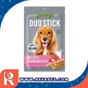 رایاپت فروشگاه آنلاین لوازم و غذای حیوانات خانگی-اسنک تشویقی سگ جرهای مدل Milky with Strawberry Stick