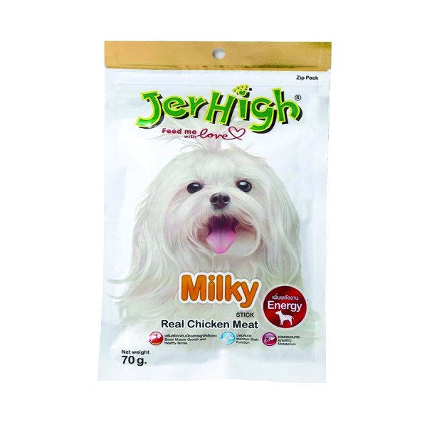 رایاپت فروشگاه آنلاین لوازم و غذای حیوانات خانگی-تشویقی سگ جرهای مدل Chicken Milky وزن 70 گرم