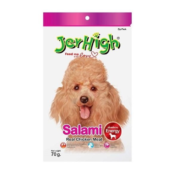 رایاپت فروشگاه آنلاین لوازم و غذای حیوانات خانگی-تشویقی سگ جرهای مدل salami وزن 70 گرم