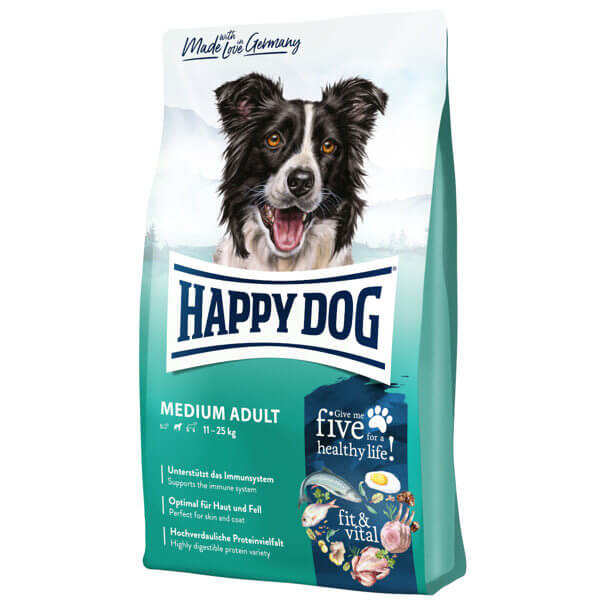 رایاپت فروشگاه آنلاین لوازم و غذای حیوانات خانگی-غذای خشک سگ بالغ هپی داگ مدل Medium Adult وزن ۴ کیلوگرم