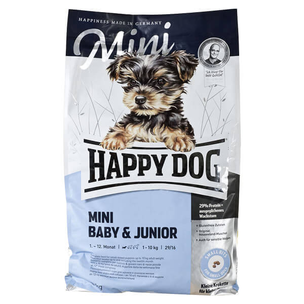 رایاپت فروشگاه آنلاین لوازم و غذای حیوانات خانگی-غذای خشک سگ هپی داگ مدل Mini Baby & Joniur وزن 8 کیلوگرم