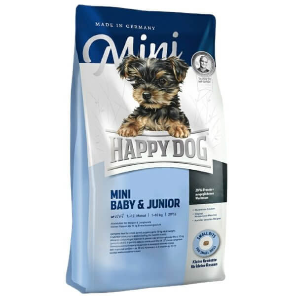 رایاپت فروشگاه آنلاین لوازم و غذای حیوانات خانگی-غذای خشک سگ هپی داگ مدل Mini Baby&Junior وزن 4 کیلوگرم