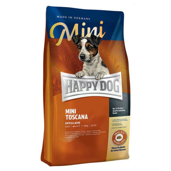 رایاپت فروشگاه آنلاین لوازم و غذای حیوانات خانگی-غذای خشک سگ هپی داگ مدل Mini Toscana وزن 4 کیلوگرم