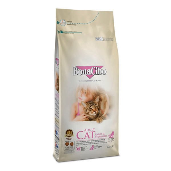 رایاپت فروشگاه آنلاین لوازم و غذای حیوانات خانگی-غذای خشک گربه بوناسیبو مدل گربه عقیم شده وزن 2 کیلوگرم