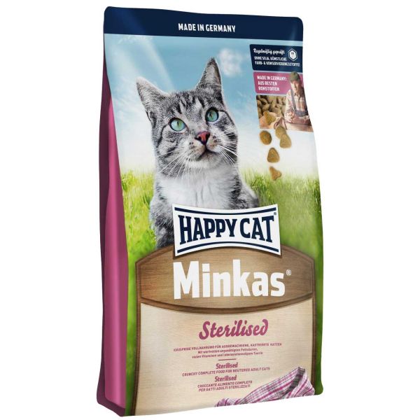 رایاپت فروشگاه آنلاین لوازم و غذای حیوانات خانگی-غذای خشک گربه های عقیم شده مینکاس هپی کت 1.5 کیلوگرم
