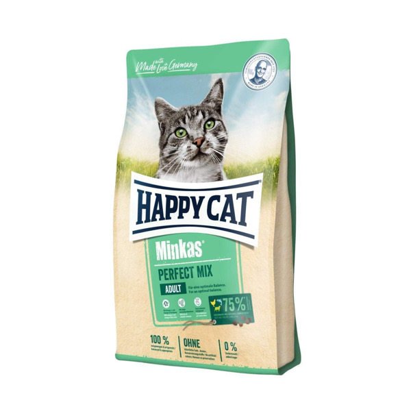 رایاپت فروشگاه آنلاین لوازم و غذای حیوانات خانگی-غذای خشک گربه هپی کت مدل Minkas perfect mix وزن ۴ کیلوگرم