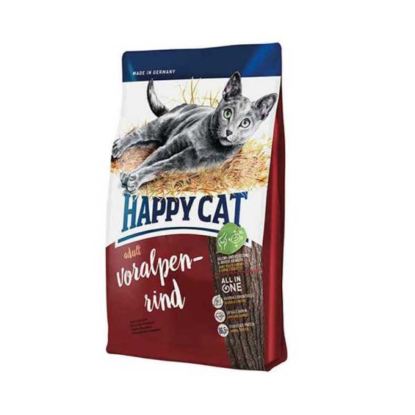 رایاپت فروشگاه آنلاین لوازم و غذای حیوانات خانگی-غذای خشک گربه هپی کت مدل Voralpen rind وزن 1.4 کیلوگرم