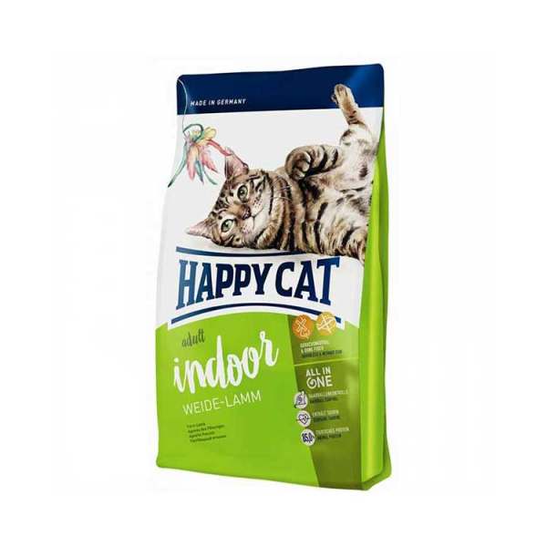 رایاپت فروشگاه آنلاین لوازم و غذای حیوانات خانگی-غذای خشک گربه هپی کت مدل indoor Weide lamm وزن 1.4 کیلوگرم