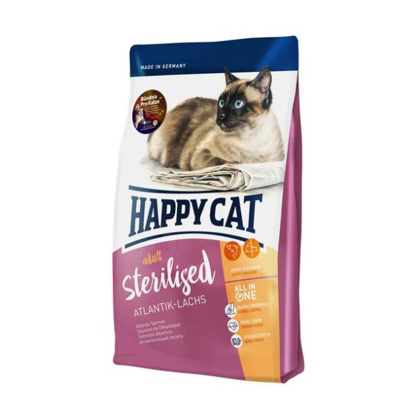 رایاپت فروشگاه آنلاین لوازم و غذای حیوانات خانگی-غذای خشک گربه هپی کت مدل استرلایز آتلانتیک وزن ۴ کیلوگرم