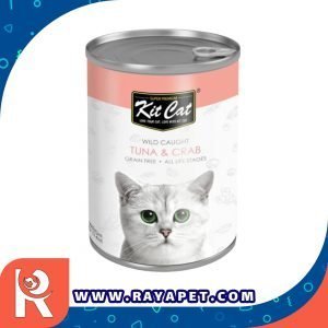 رایاپت فروشگاه آنلاین لوازم و غذای حیوانات خانگی-کنسرو غذای گربه کیت کت مدل ماهی تن و خرچنگ