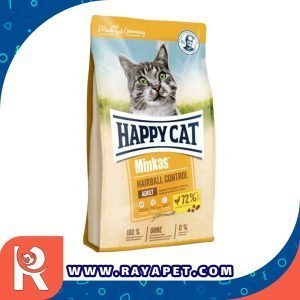 رایاپت فروشگاه آنلاین لوازم و غذای حیوانات خانگی-غذای خشک گربه هپی کت مدل MINKAS HAIRBALL