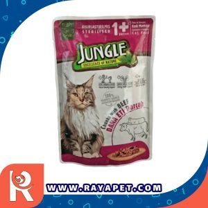 رایاپت فروشگاه آنلاین لوازم و غذای حیوانات خانگی-غذای گربه جانگل مدل Beef_100