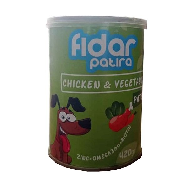 کنسرو غذای سگ فیدار پاتیرا مدل مرغ و سبزیجات وزن 420گرم-رایاپت