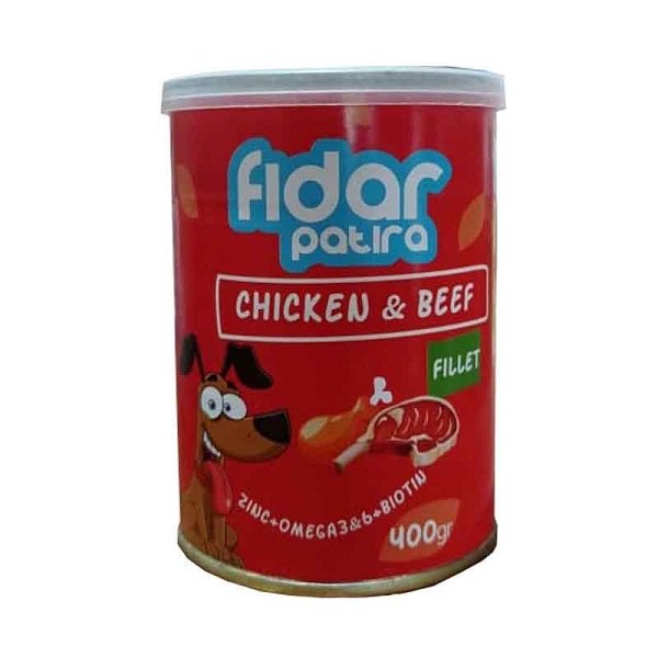 کنسرو غذای سگ فیدار پاتیرا مدل مرغ و گوشت وزن 400 گرم-رایاپت